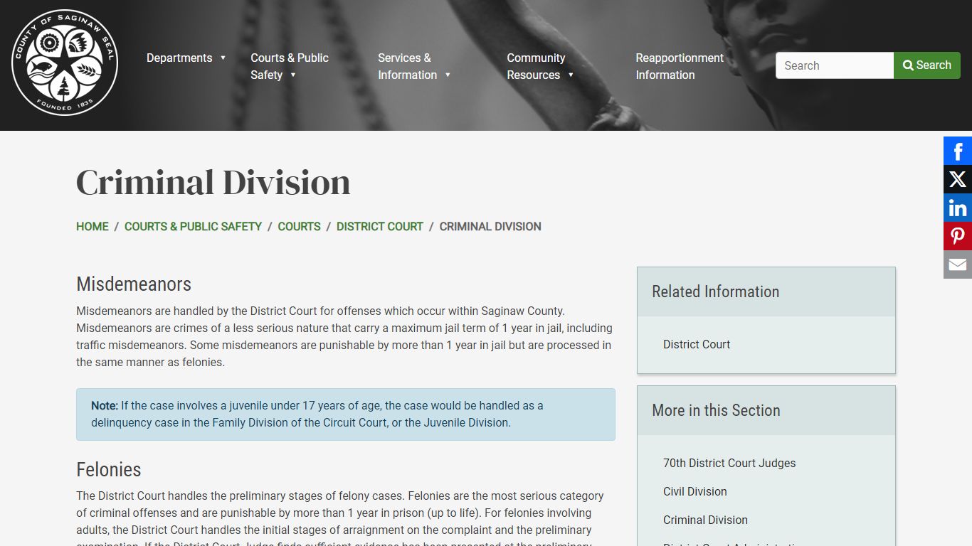 Criminal Division | County of Saginaw, MI